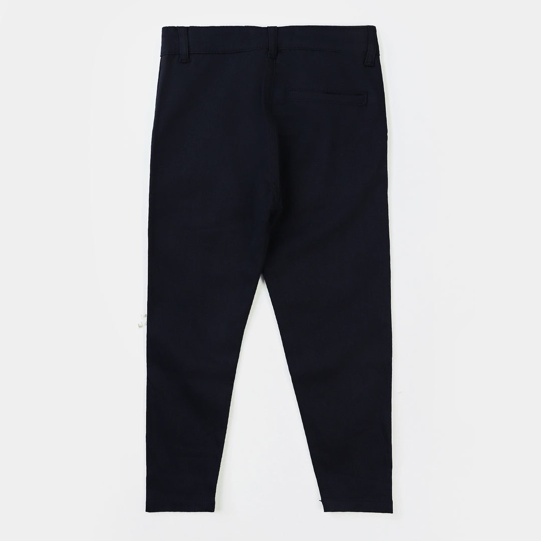Boys Cotton Basic Pants - Jet Black