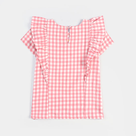 Title: Infant Girls Cotton Embroidered Top - Pink