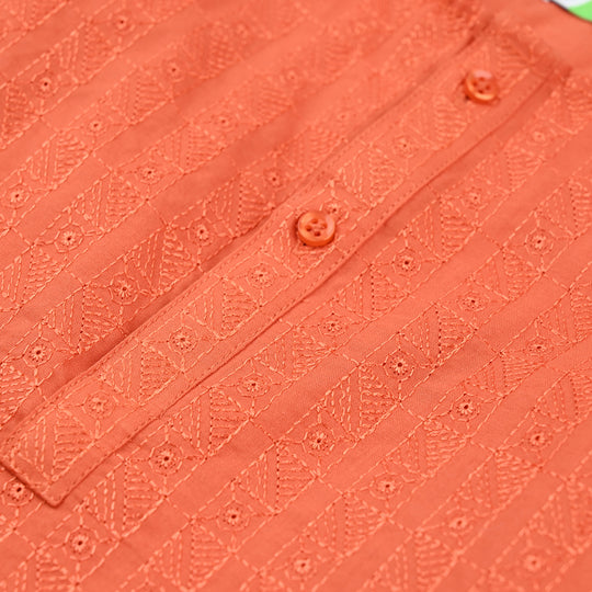 Infant Boys Cotton Basic Kurta (Chikankari)