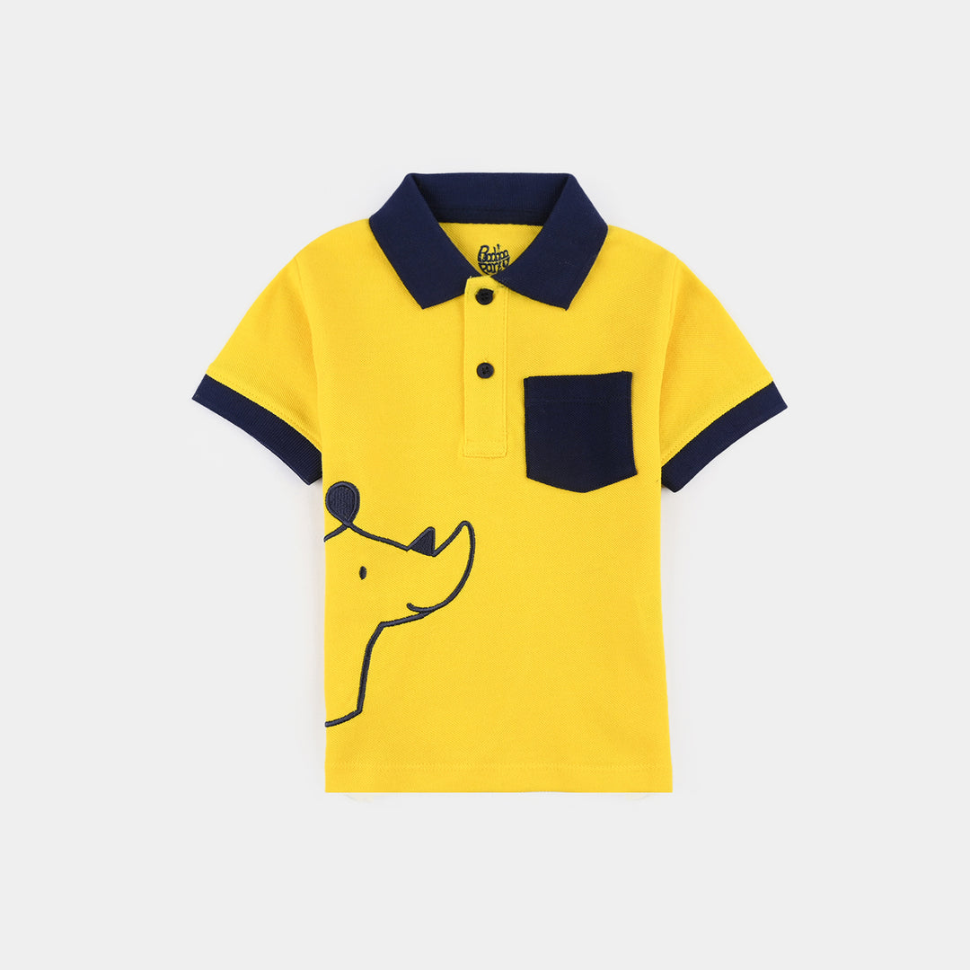 Infant Boys Cotton PK Polo Rhino-Yellow