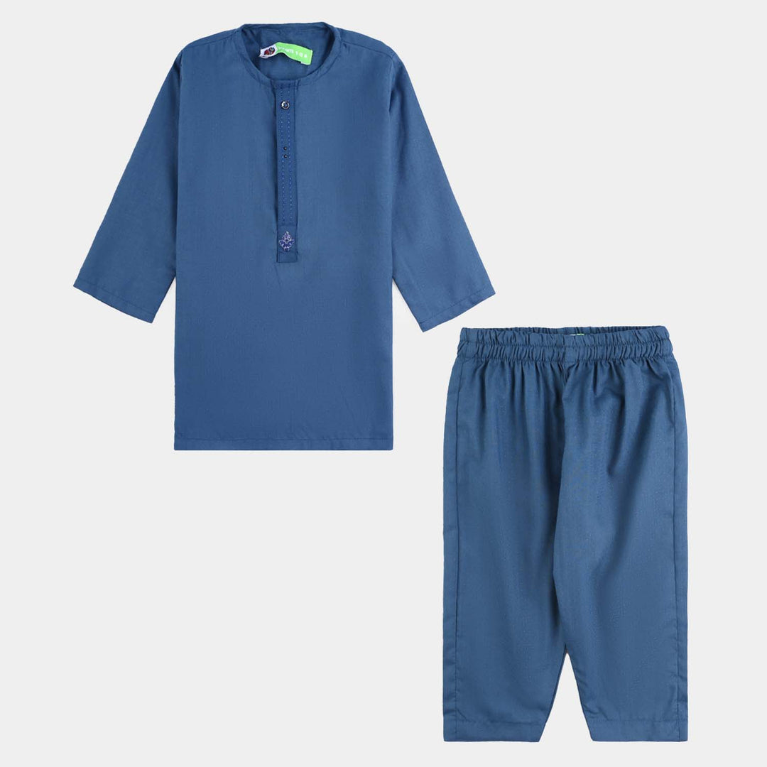 Infant Boys Poly Viscose Shalwar Suit - Teal Blue