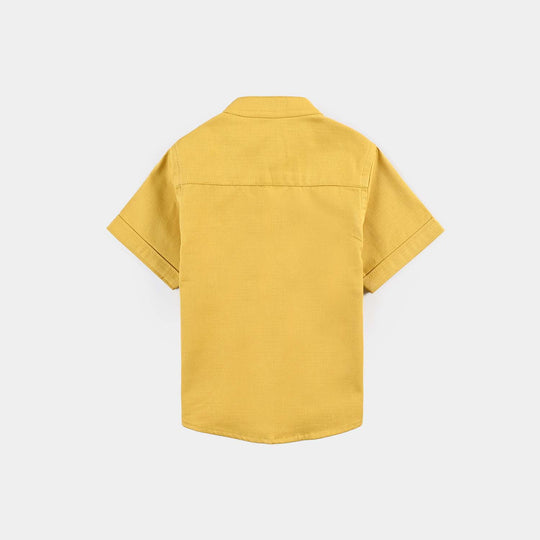 Infant Boys Cotton Basic Casual Shirt (Jungle) - Yellow