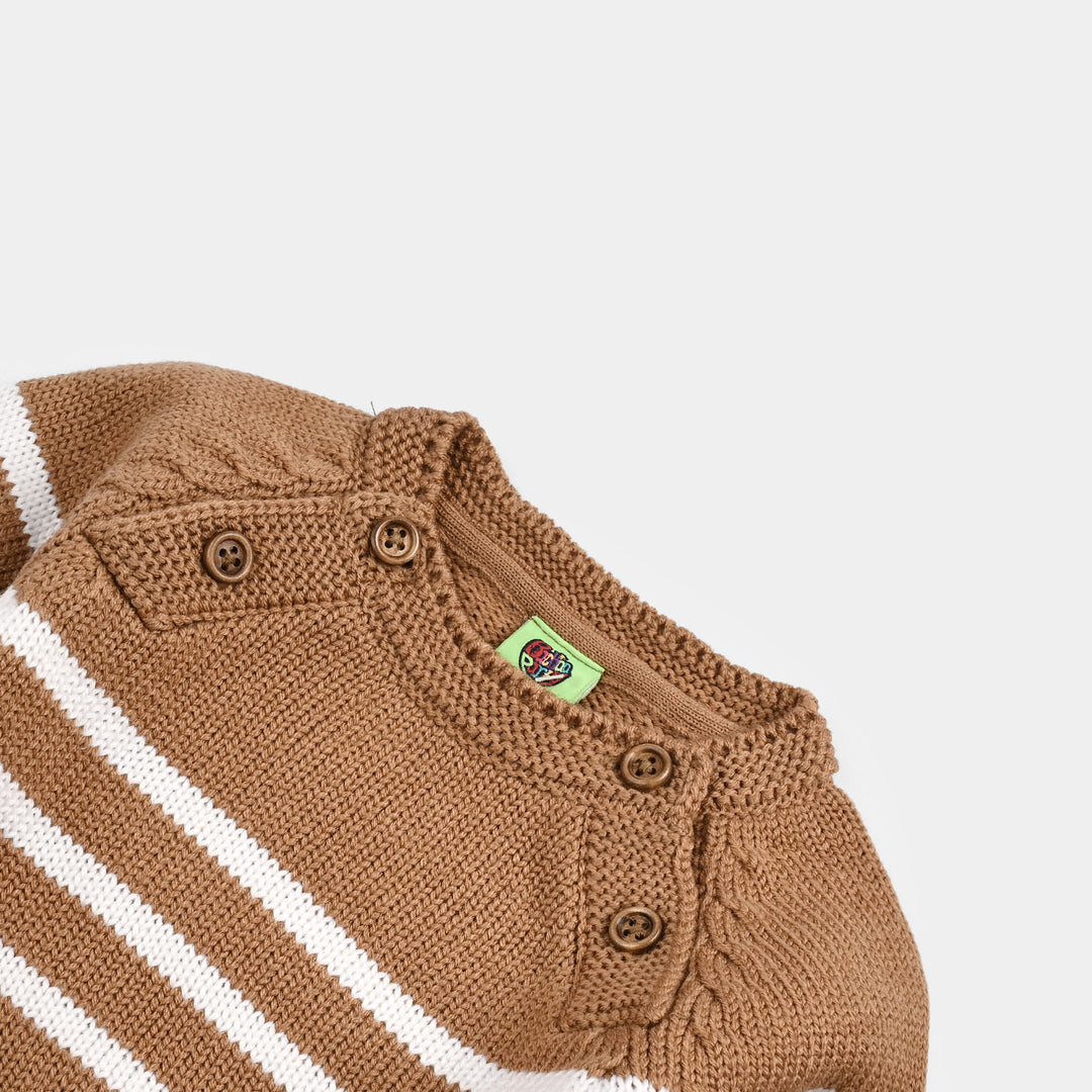 Infant Boys Acrylic Suit (Moss) - Light Brown