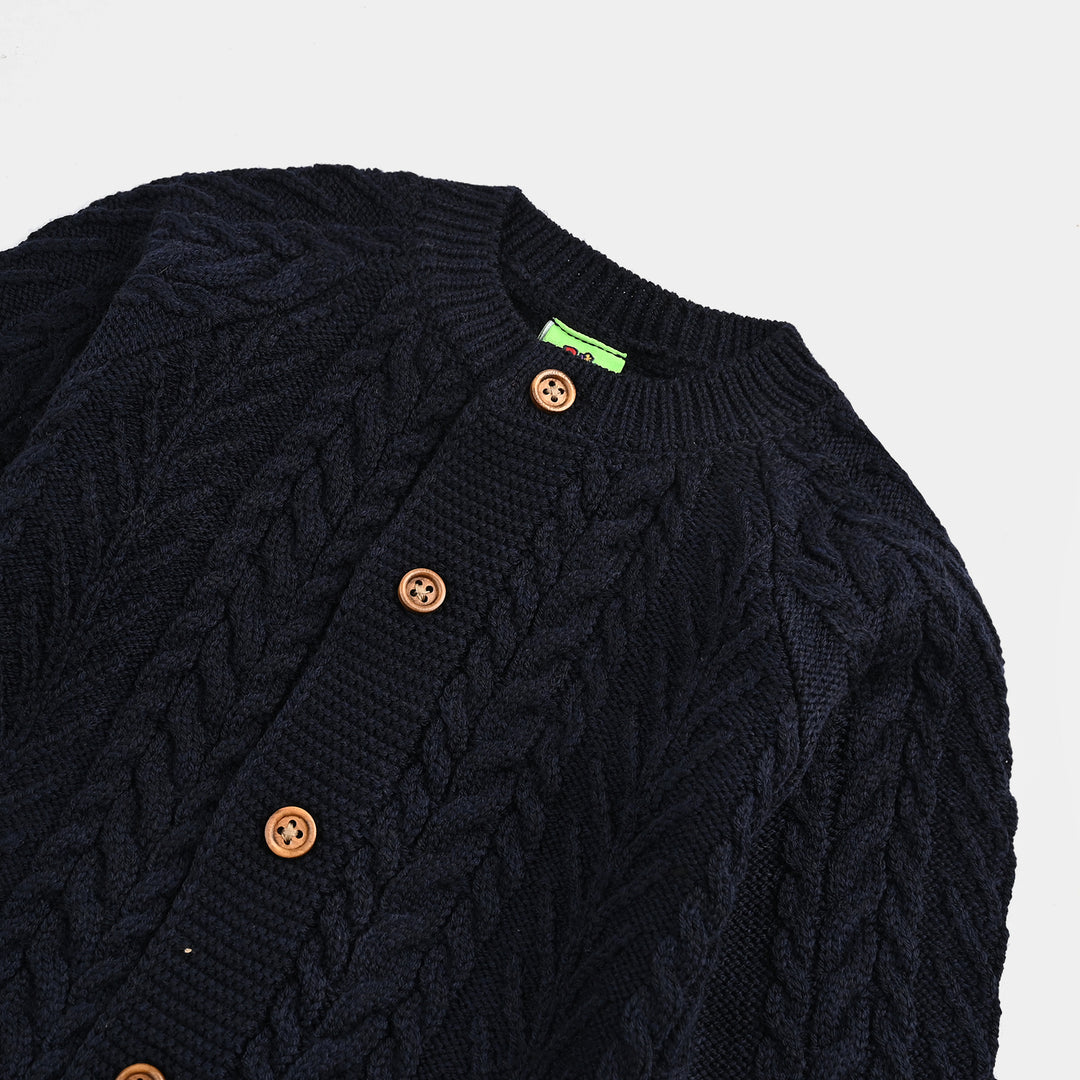 Infant Boys Acrylic Romper Cabling - Navy