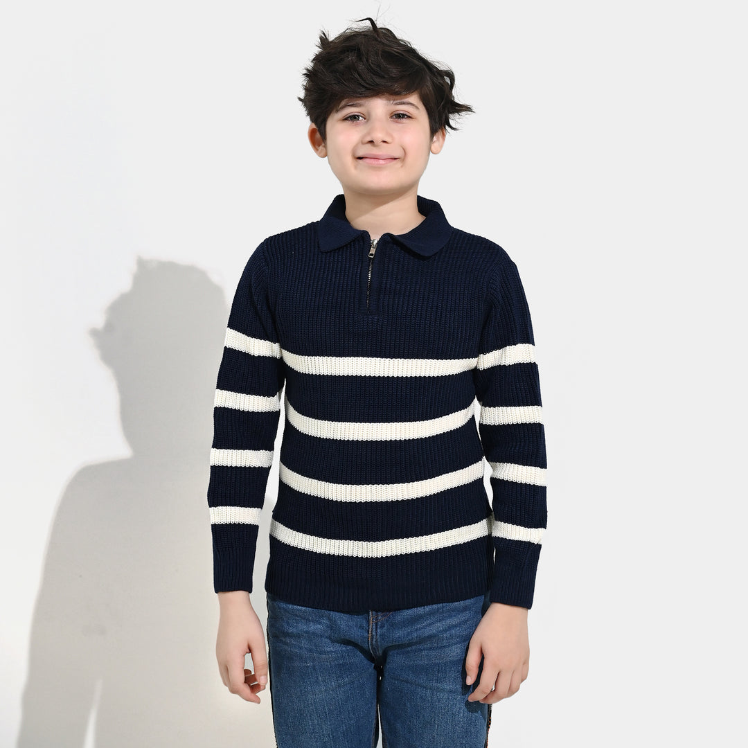 Boys Acrylic Sweater-Greece - Teal.Blue