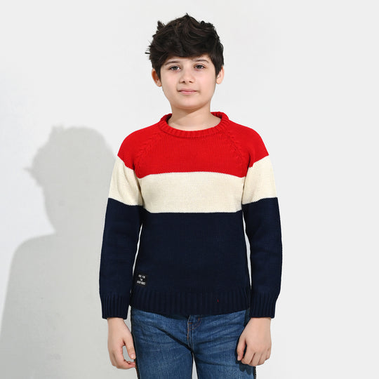 Boys Acrylic Sweater-Electric - Multi