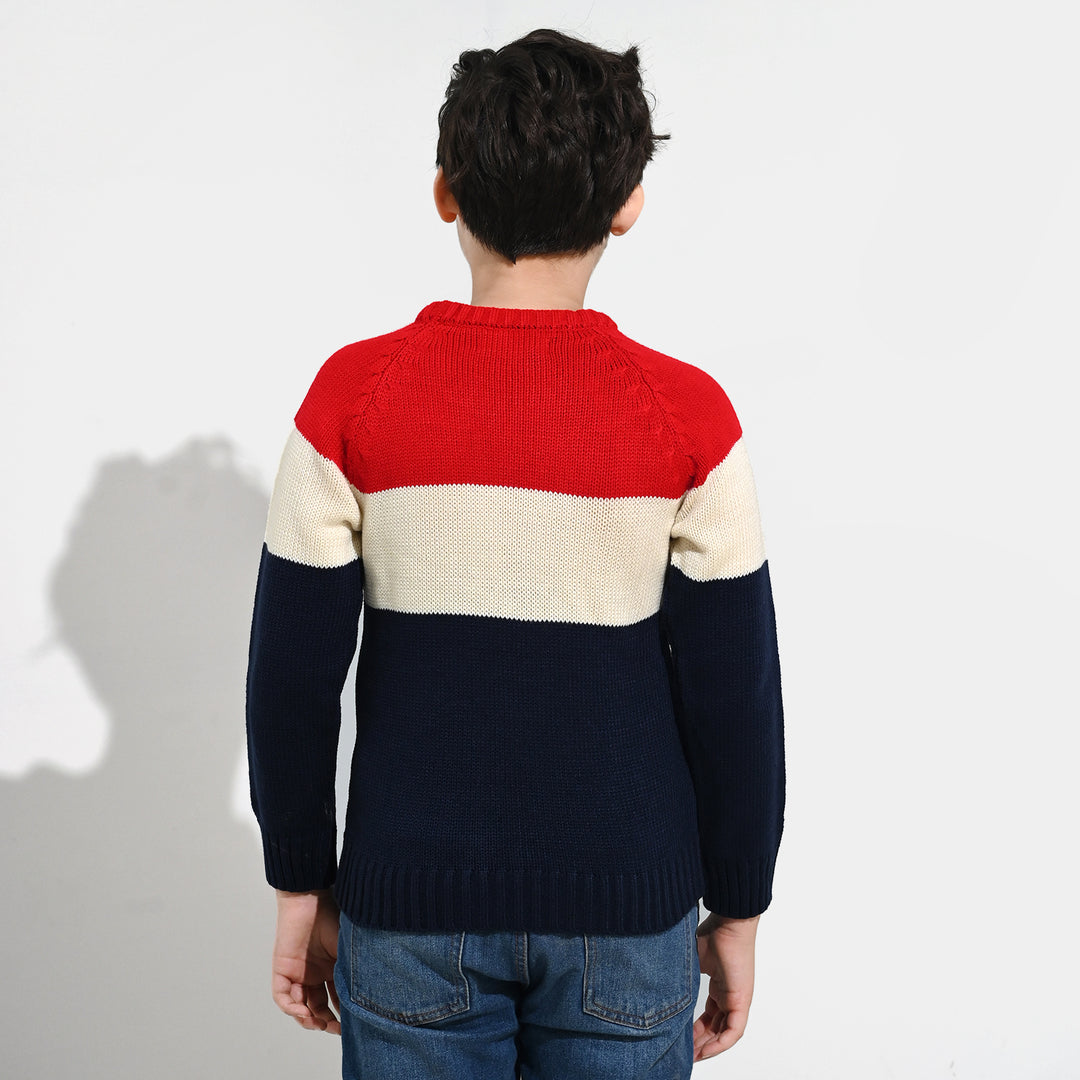 Boys Acrylic Sweater-Electric - Multi