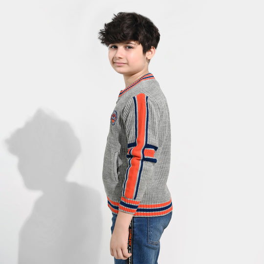 Boys Acrylic Sweater - Grey