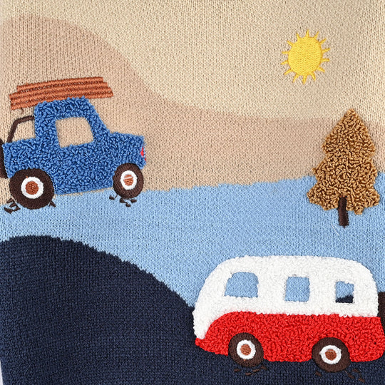 Infant Boys Acrylic Sweater-Adventure-Multi