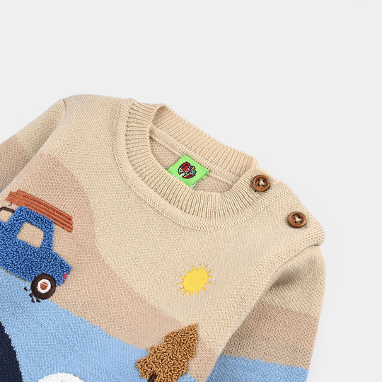 Infant Boys Acrylic Sweater-Adventure-Multi