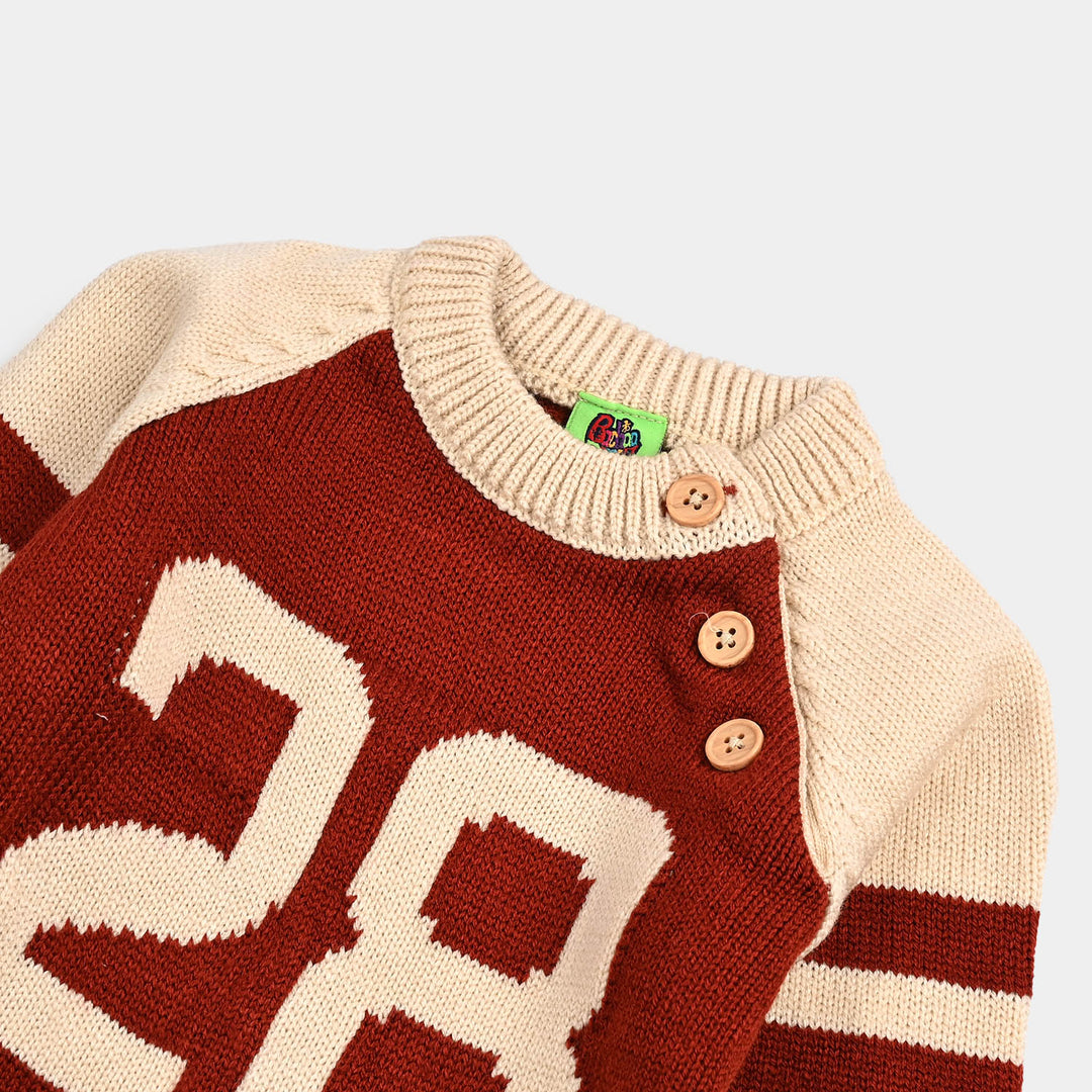 Infant Boys Acrylic Sweater-Twenty Eight - Rust