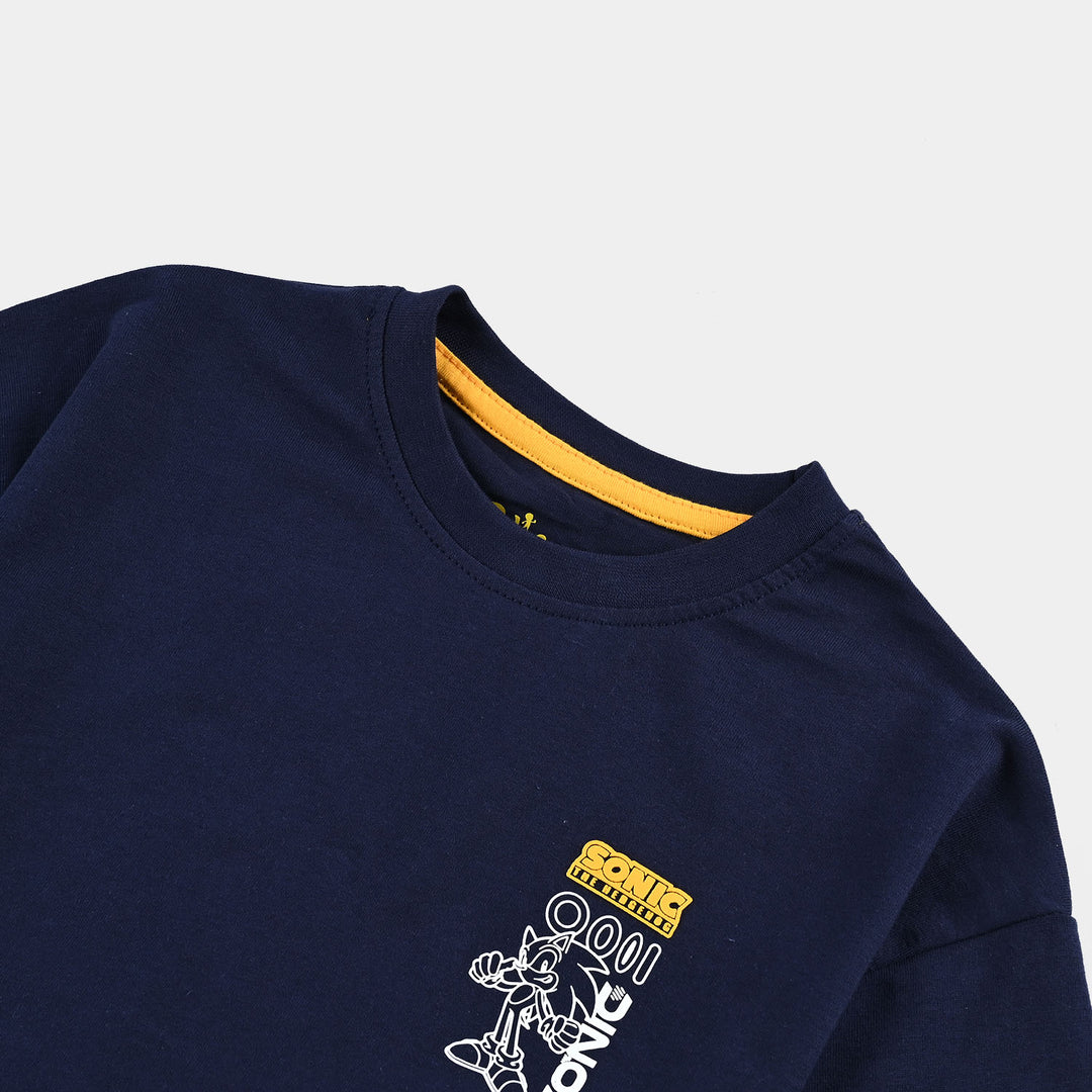 Boys Cotton Jersey T-Shirt HS -Navy Blue
