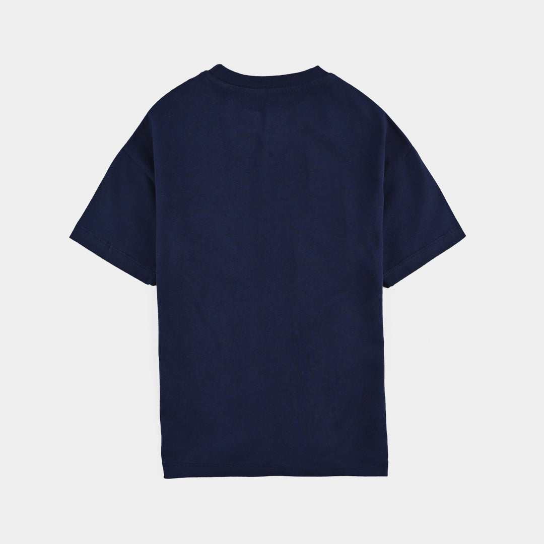 Boys Cotton Jersey T-Shirt HS -Navy Blue