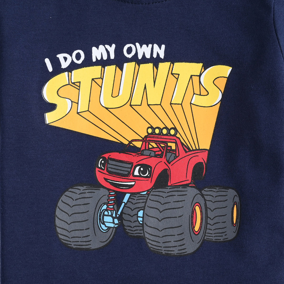 Infant Boys Cotton Jersey T-Shirt Stunts-Navy Blue
