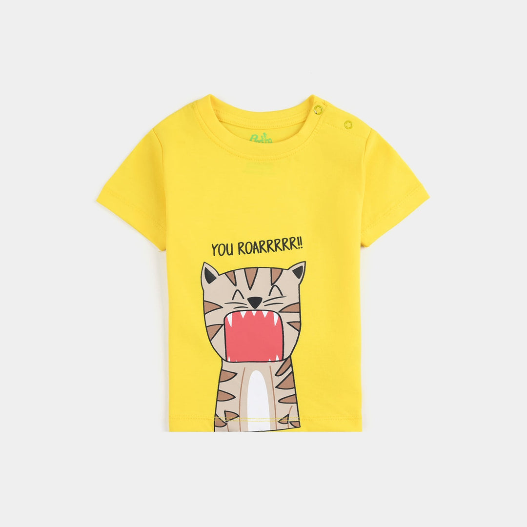 Infant Boys Cotton Jersey T-Shirt You Roar-Cyber. Yellow