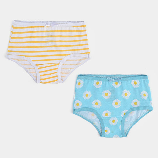 Pack OF 2 Girls Cotton Jersey Panties Flower & Stripe