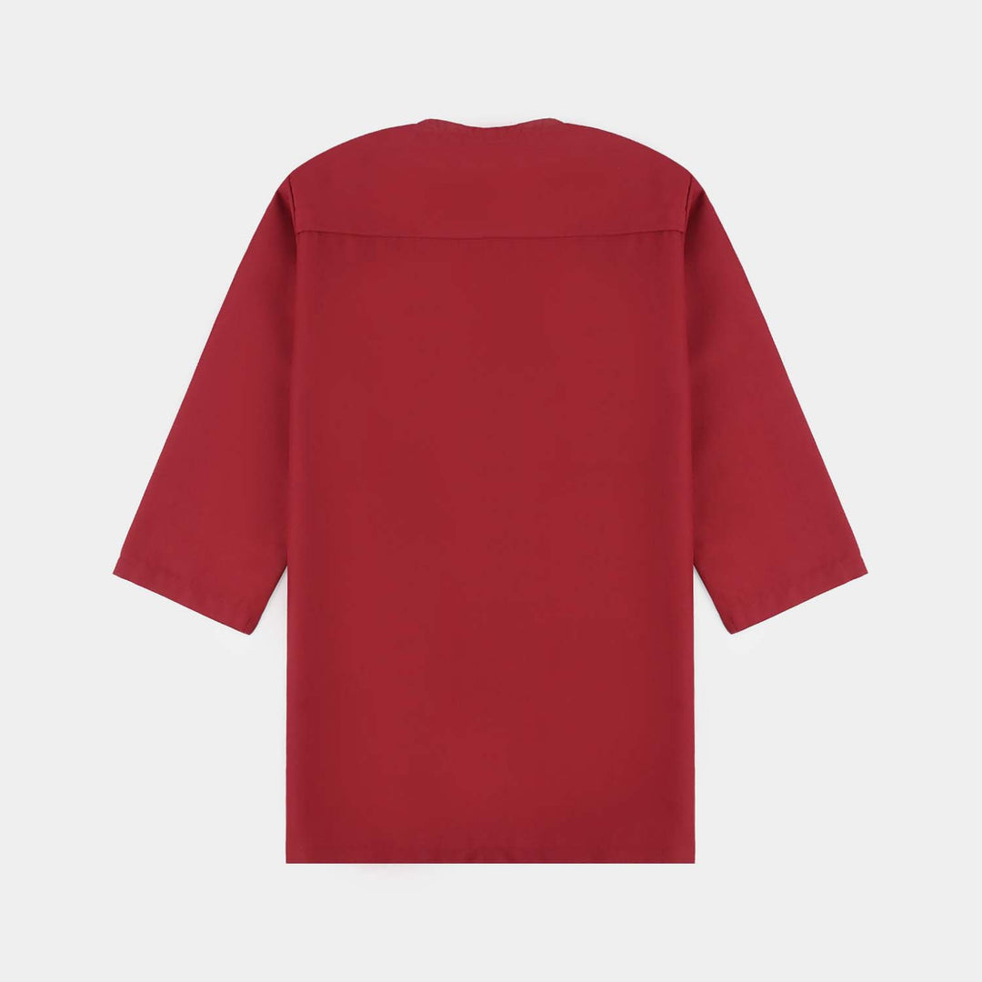 Infant Boys Poly Viscose Kurta & Pajama Suit - RED