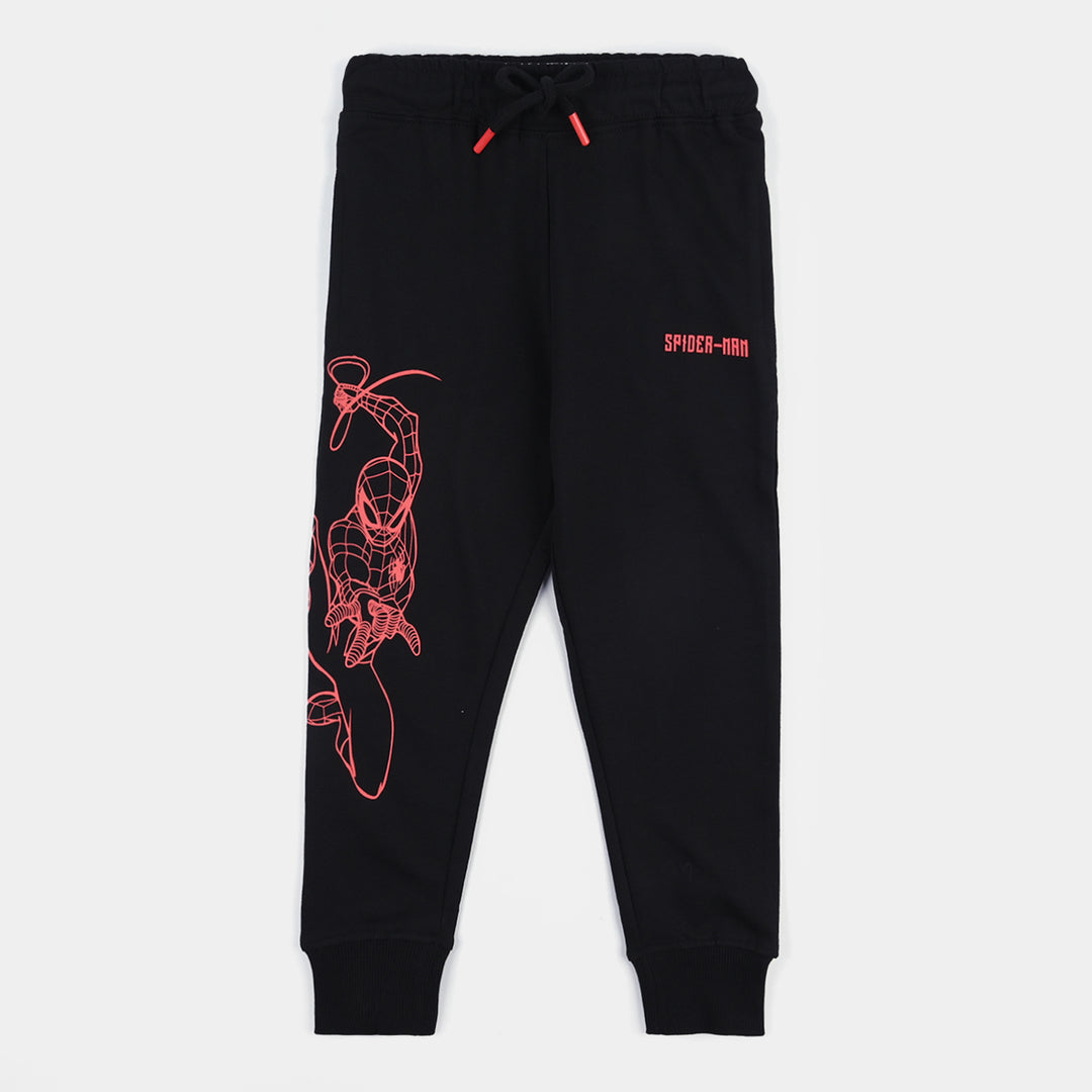 Boys Cotton Terry Pyjama-Jet Black