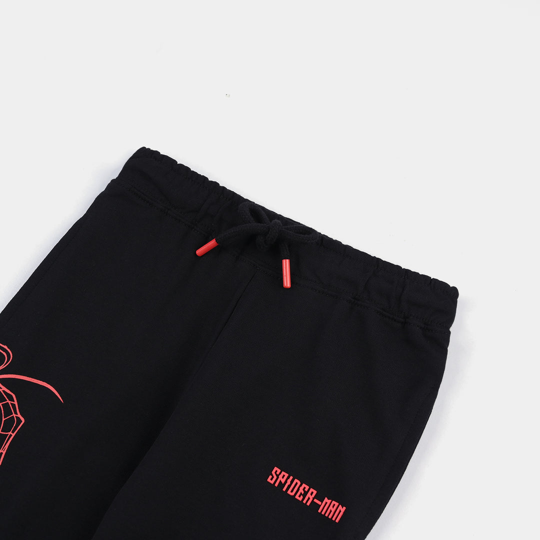 Boys Cotton Terry Pyjama-Jet Black