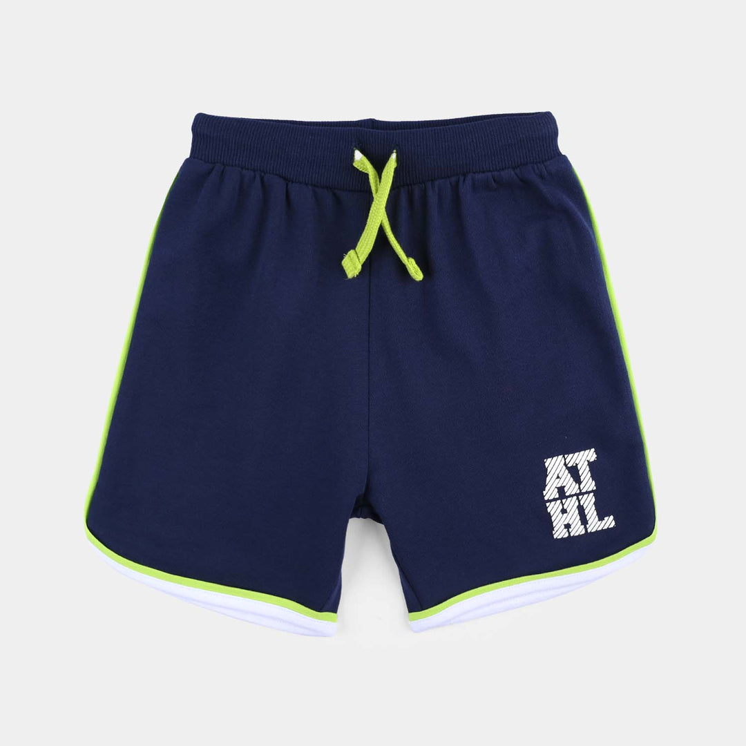 Boys Cotton Terry Short Athletic-Navy Blue