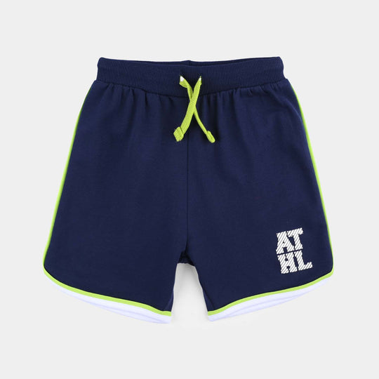 Boys Cotton Terry Short Athletic-Navy Blue