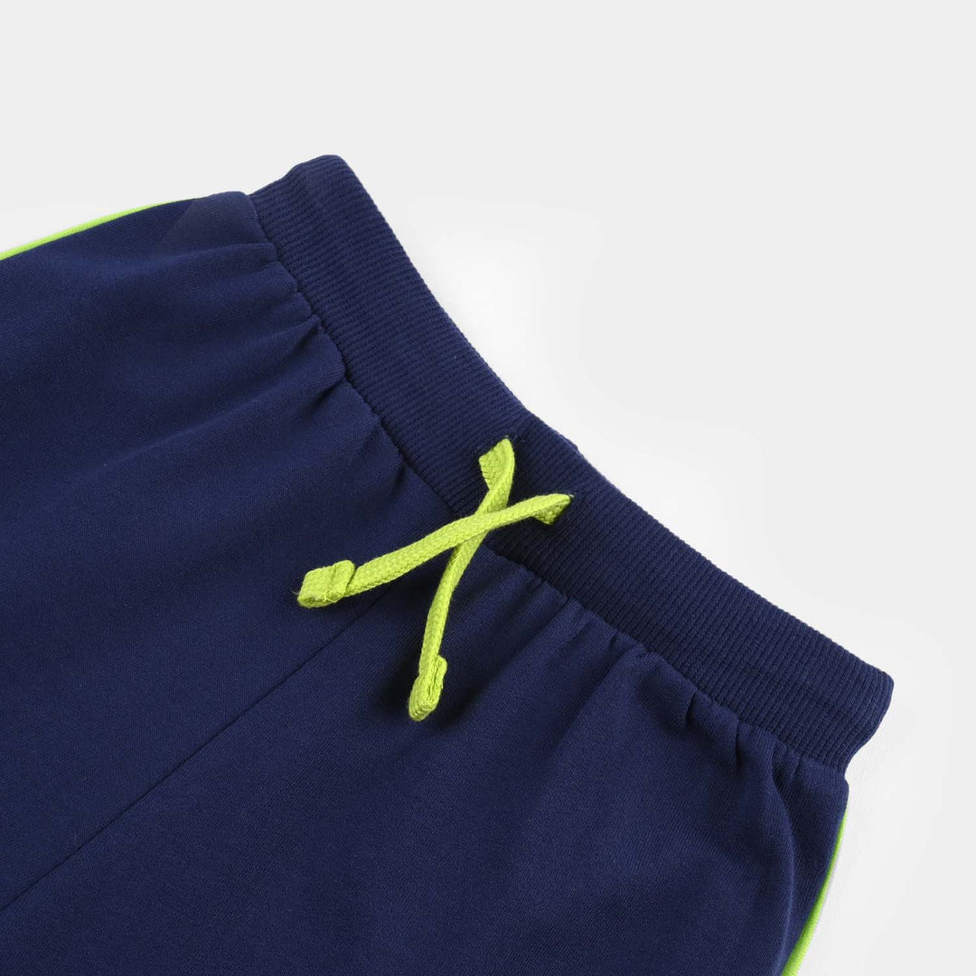 Boys Cotton Terry Short Athletic-Navy Blue