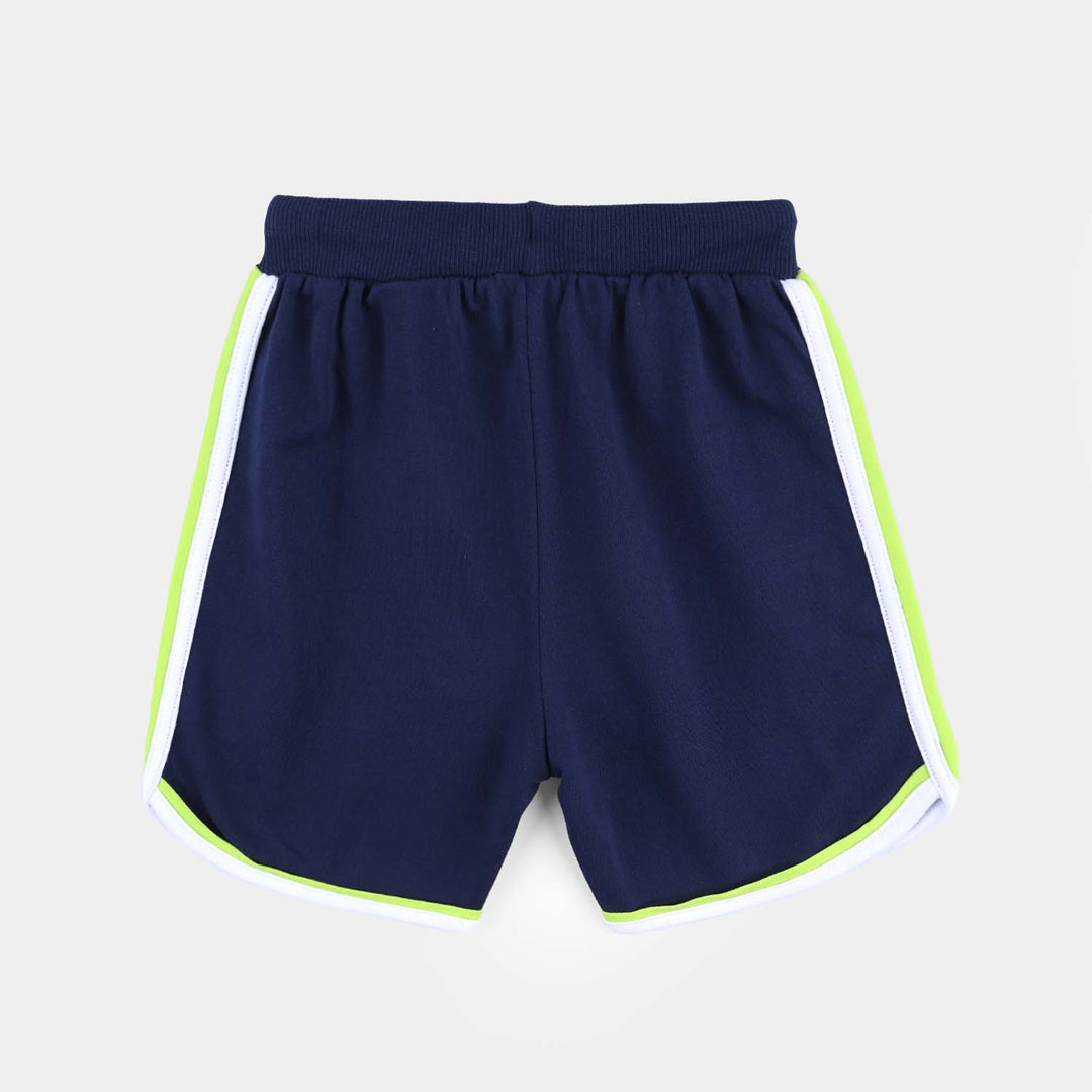 Boys Cotton Terry Short Athletic-Navy Blue
