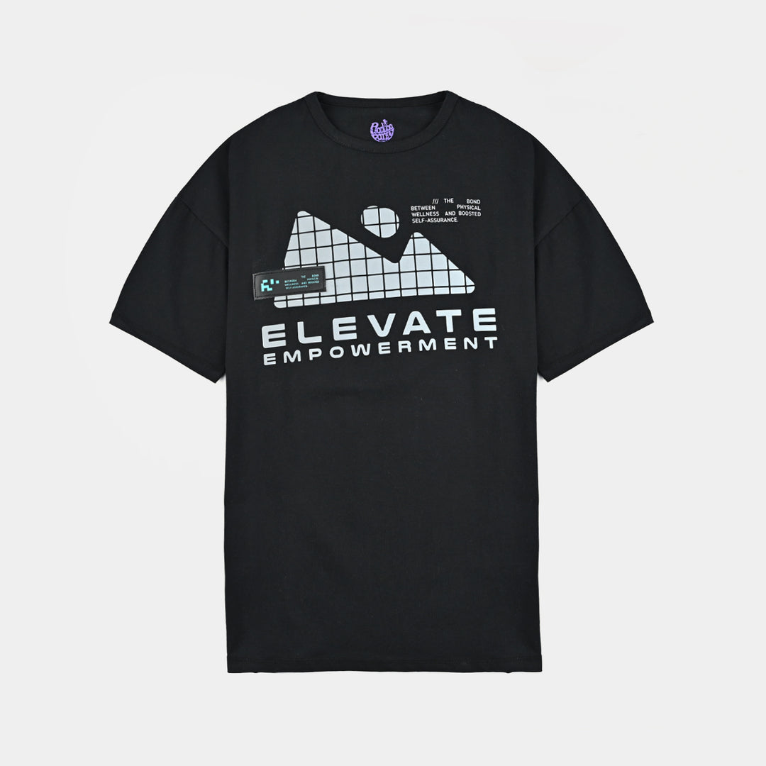 Boys Lycra Jersey T-Shirt (Elevate) - Black
