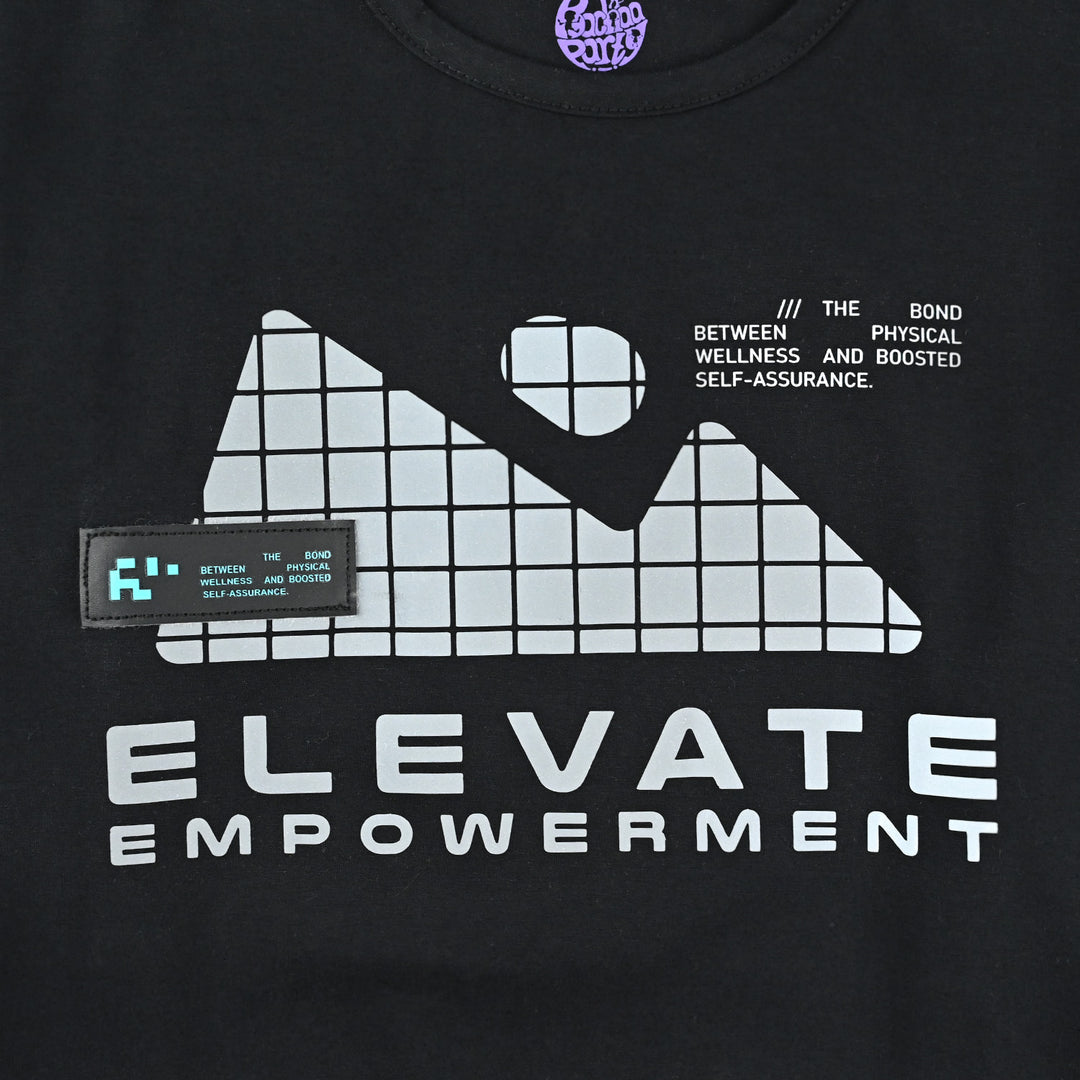 Boys Lycra Jersey T-Shirt (Elevate) - Black