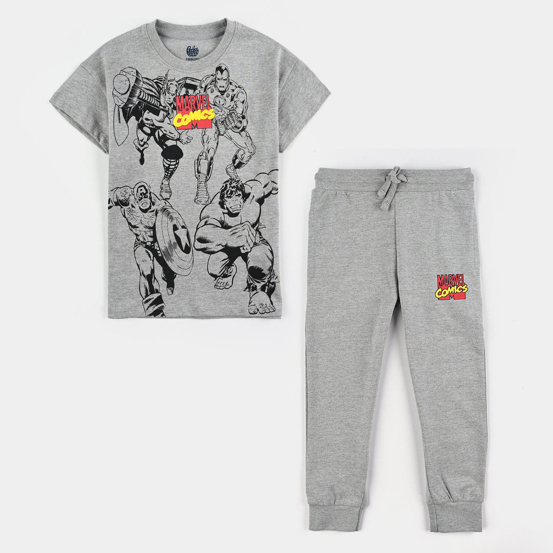 Boys Jersey/Terry 2 Piece Suit-H.grey