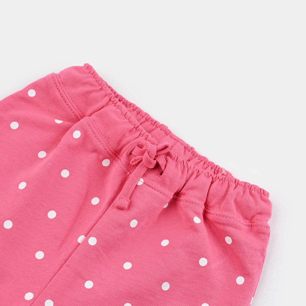 Infant Girls Cotton Terry Short - Hot Pink