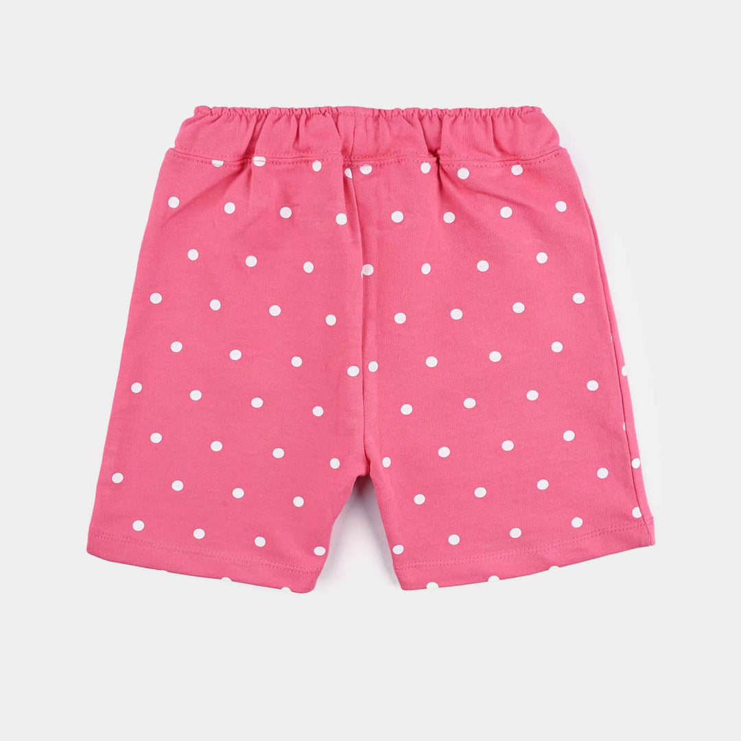 Infant Girls Cotton Terry Short - Hot Pink
