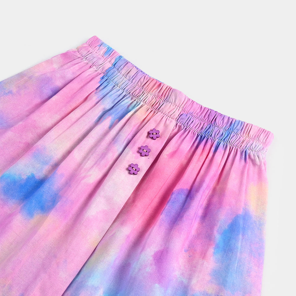 Title: Girls Cotton Poplin Short Skirt (Puffy) - Pink/Multi