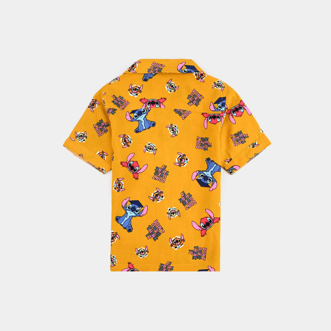 Infant Girls Viscose Nightwear (AOP Stitch) - Yellow