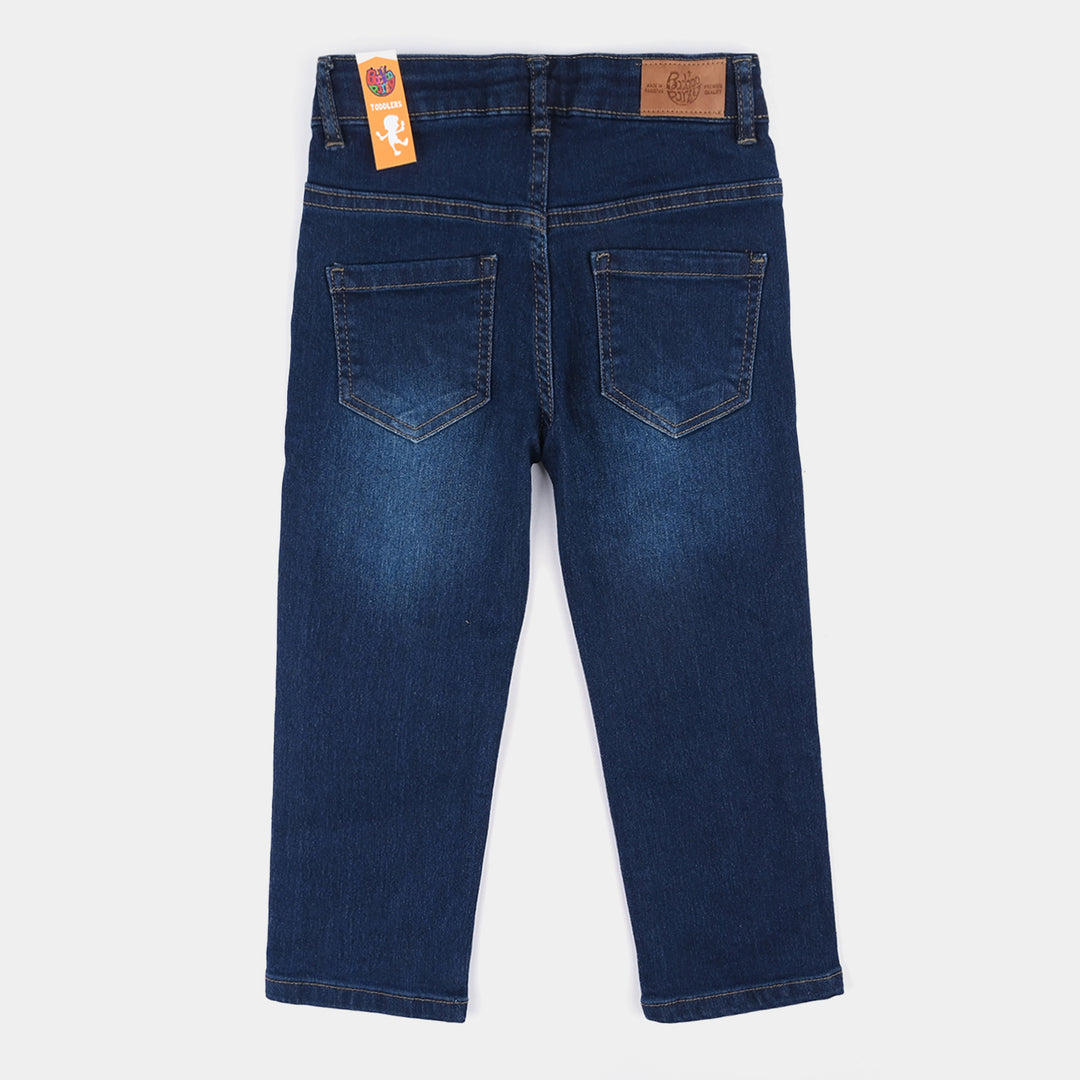 Boys Denim Stretch Pant (Hot wheels)-Mid Blue