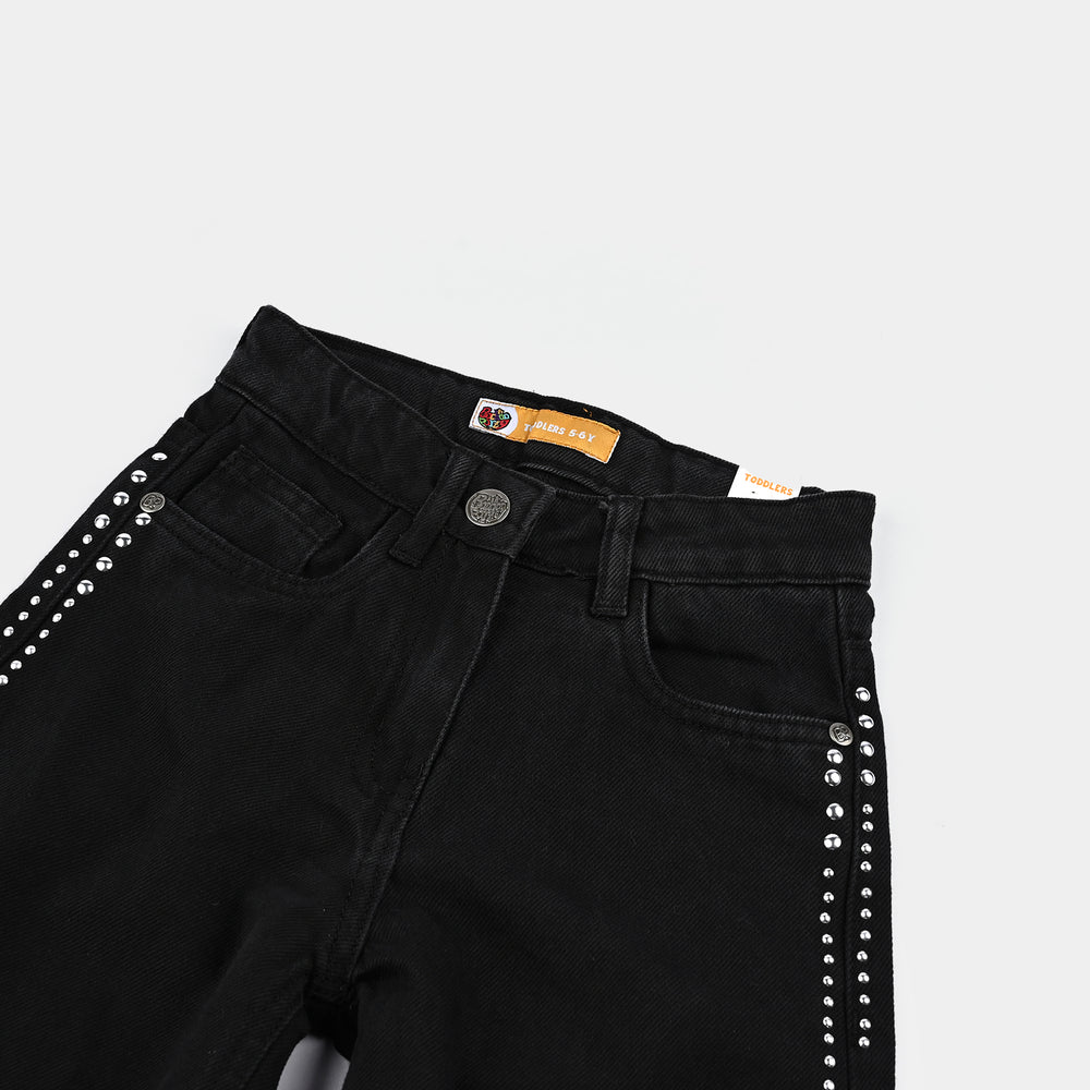 Girls Denim rigid Pant - Black