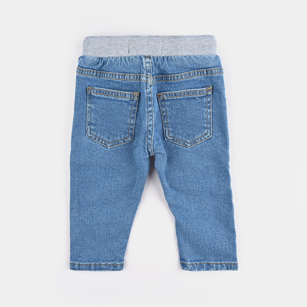 Infant Boys Denim Rigid Pant (Tiger Face) - Light Blue