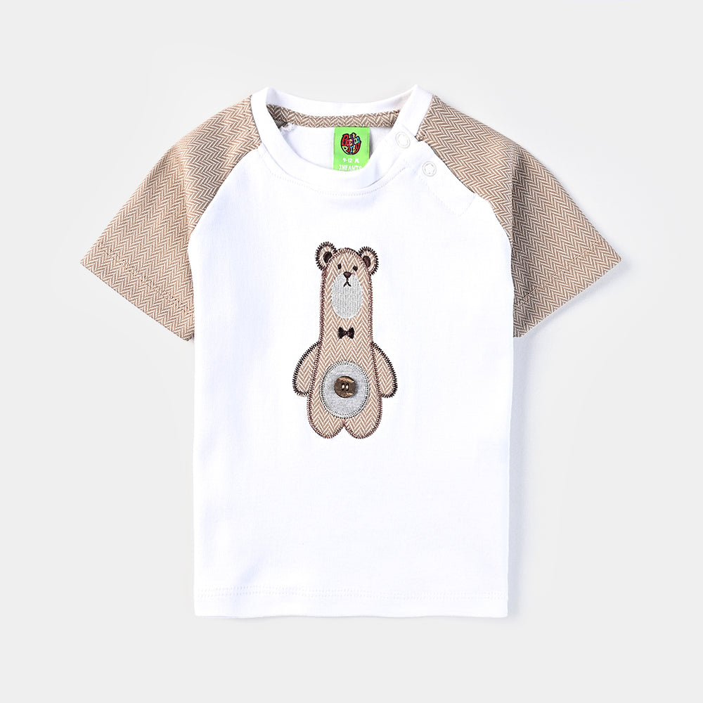 Infant Boys Jacquard Suit (Bear) - Brown