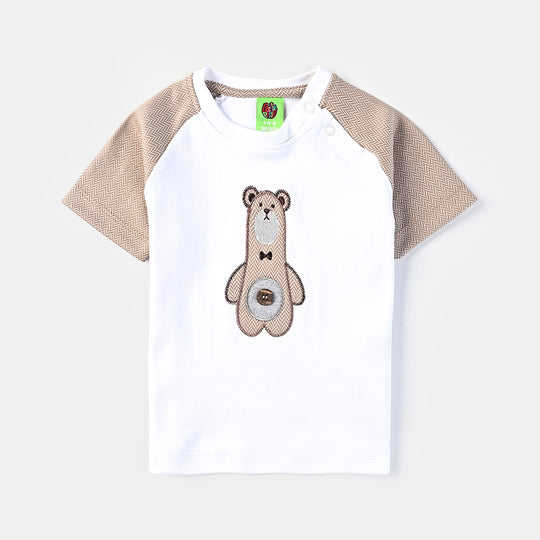 Infant Boys Jacquard Suit (Bear) - Brown
