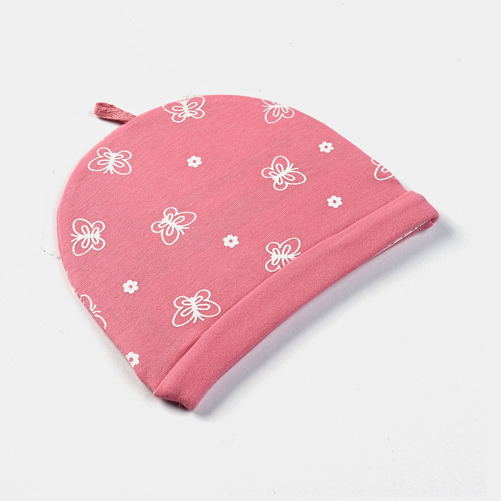 Infant Cotton Cap White Camellia-Multi