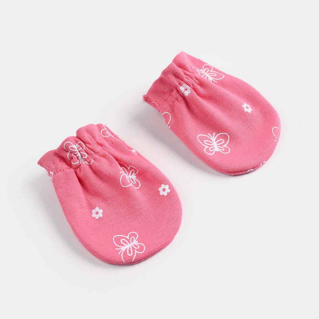 Infant Cotton Interlock Mittens White Camellia-Multi