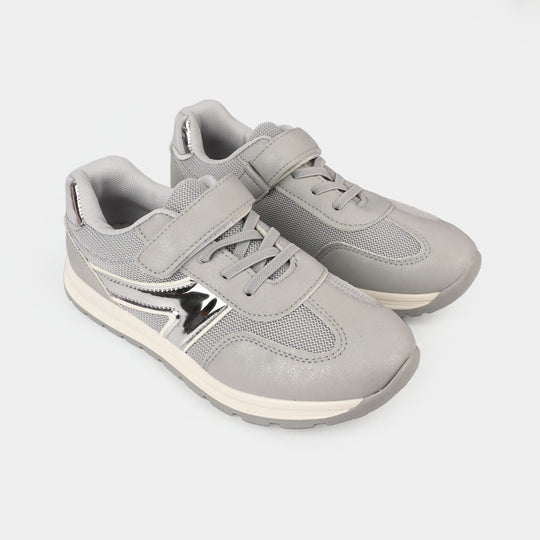 Girls Jogger 126-2-Grey/Silver