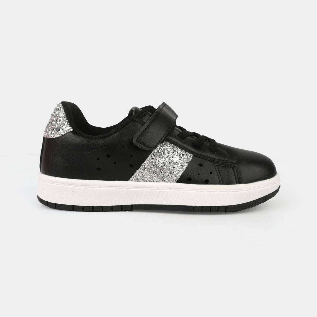 Girls Sneaker 126-3-Black/Silver