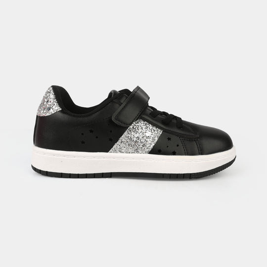 Girls Sneaker 126-3-Black/Silver