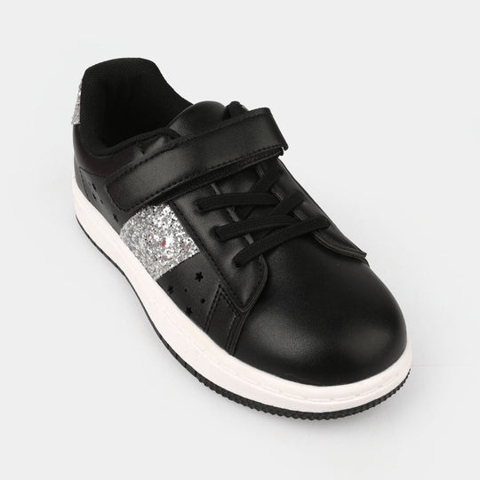 Girls Sneaker 126-3-Black/Silver
