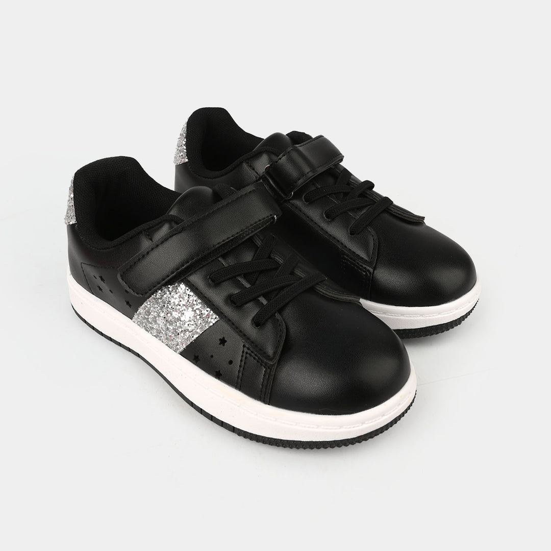 Girls Sneaker 126-3-Black/Silver