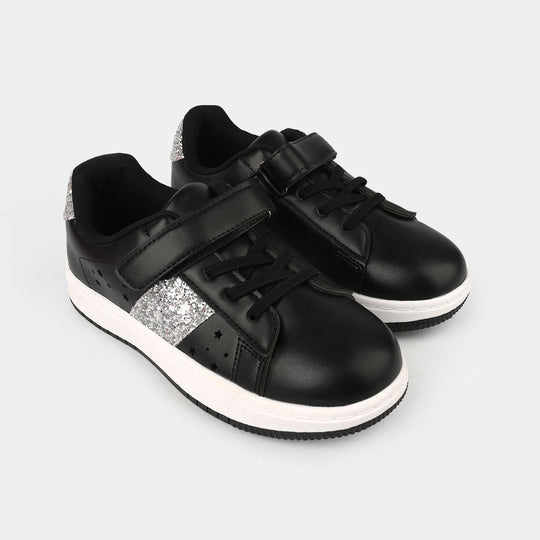 Girls Sneaker 126-3-Black/Silver