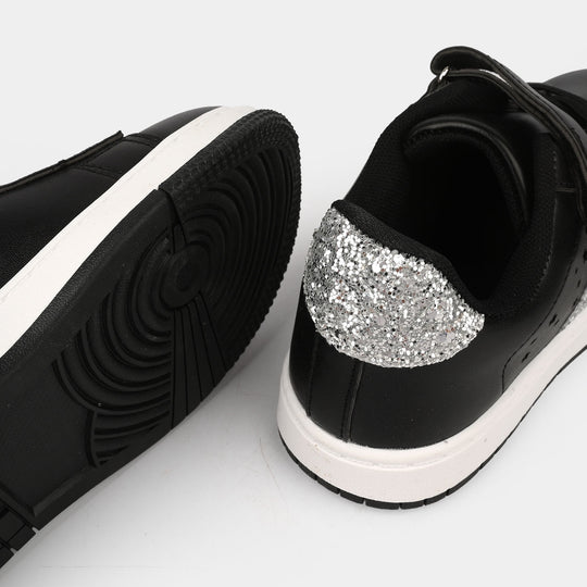 Girls Sneaker 126-3-Black/Silver