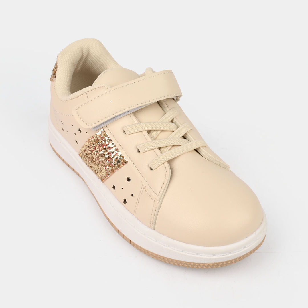 Girls Sneaker 126-3-Beige/Gold