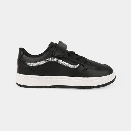 Girls Sneakers 126-6-Black/Silver